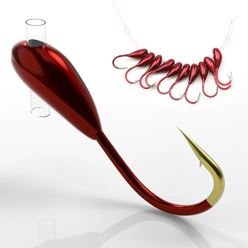 Fishing Hook Offset - 10/20 pçs inverno gancho de pesca