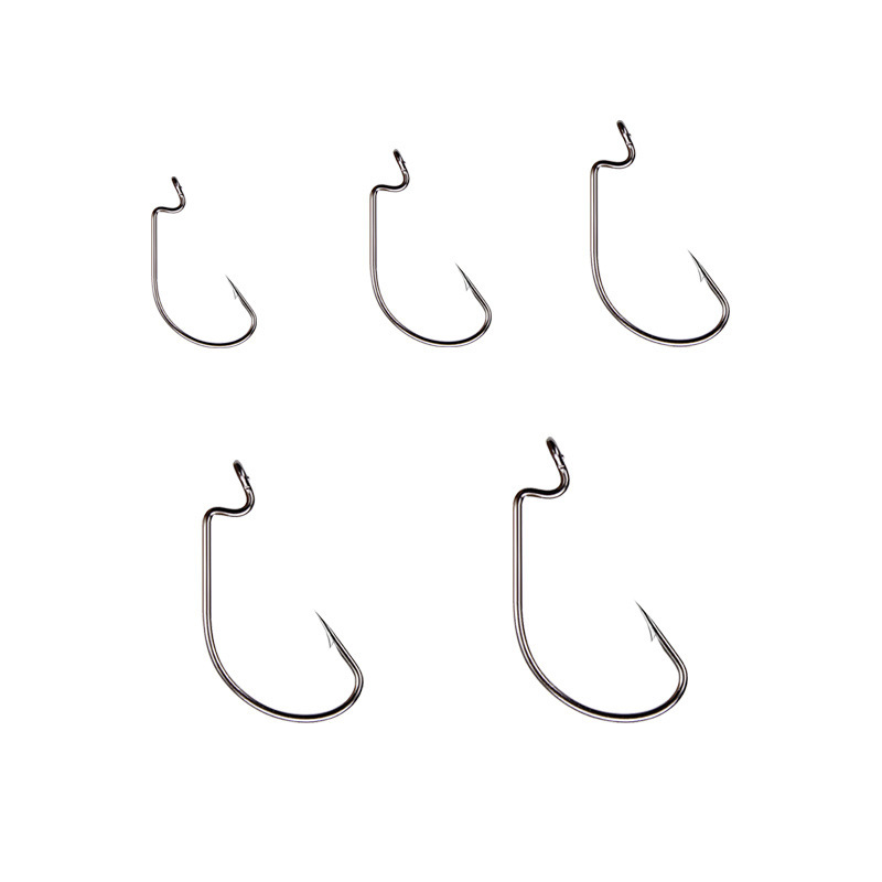 50 pçs largo worm gancho de aç - Fishing Hook Offset avaliação e preço