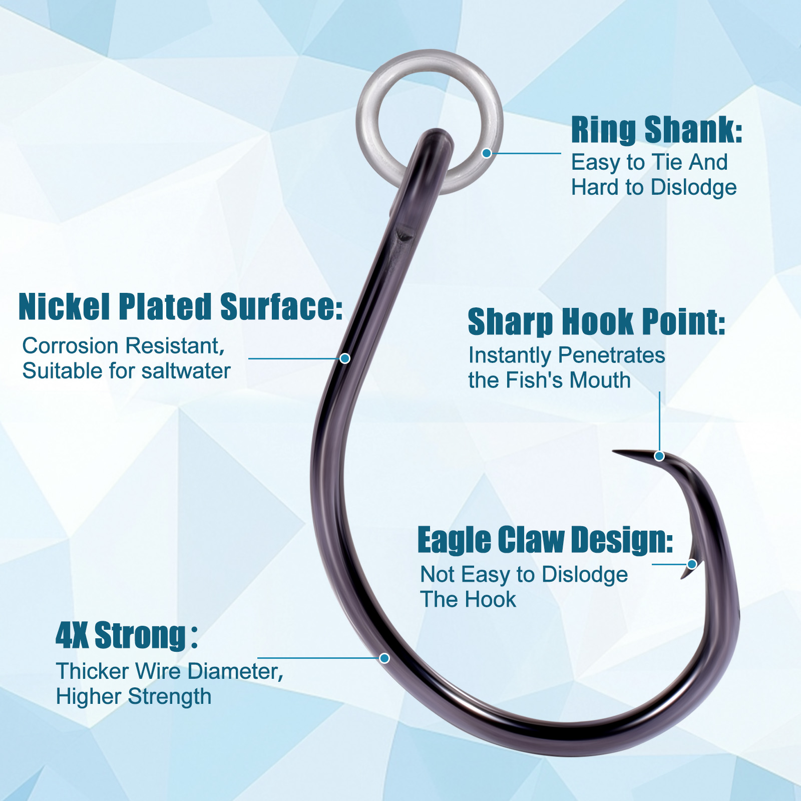 Ganchos circulares de 9 km par - Fishing Hook Circle avaliação e preço