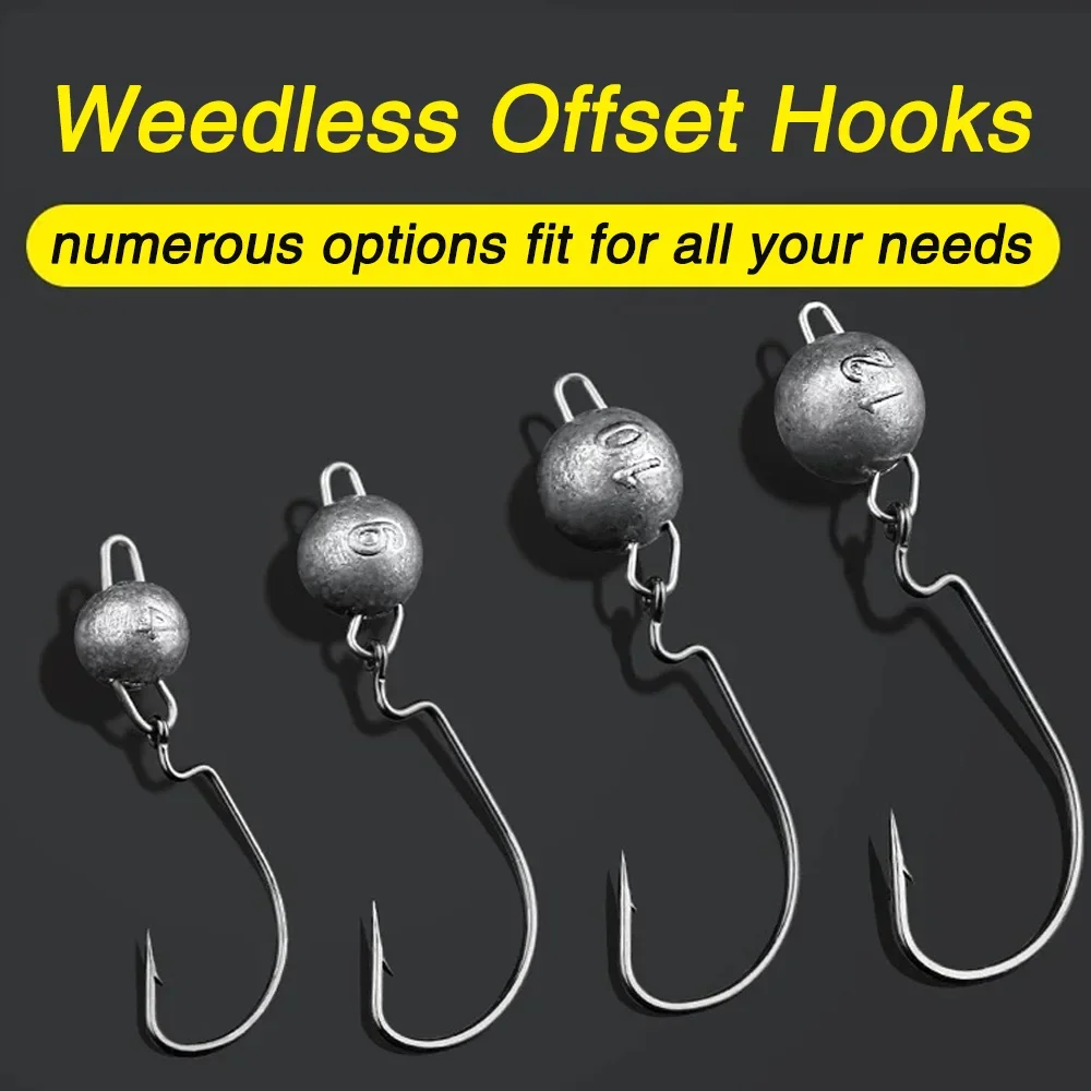 5 pçs metal gabarito cabeça wo - Fishing Hook Offset avaliação e preço