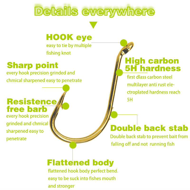 50 peças de ganchos de polvo d - Fishing Hook Circle avaliação e preço